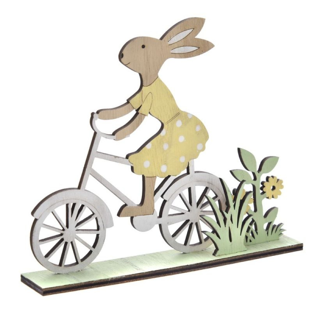 Декоративна статуетка - Заек на колело 