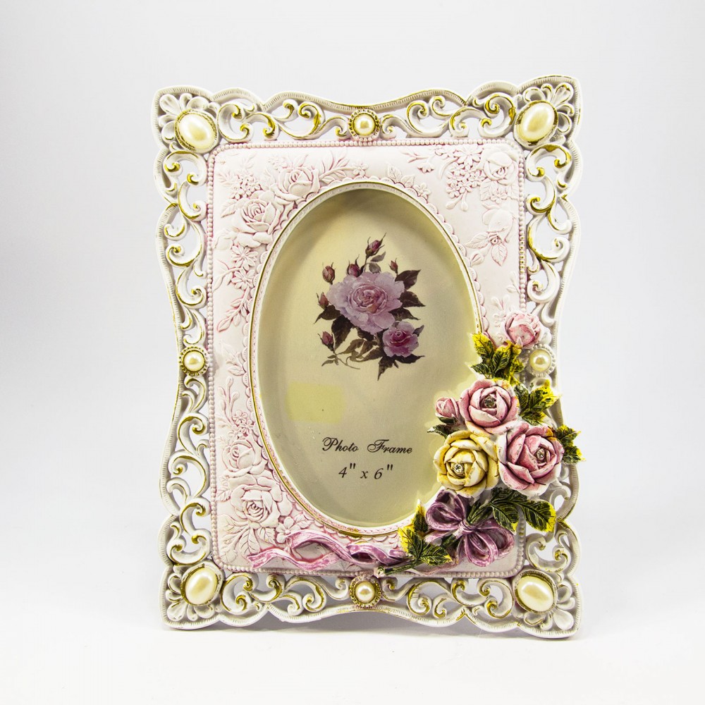 Рамка за снимка - Ренесанс розова с перли 10х15