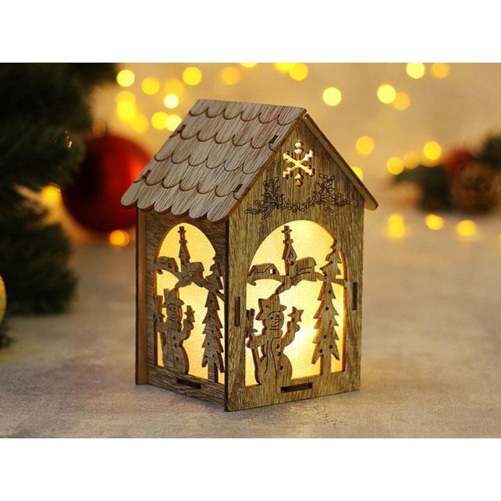 Коледна светеща декорация - Къщичка