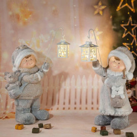 Коледна декорация - Момче с фенер