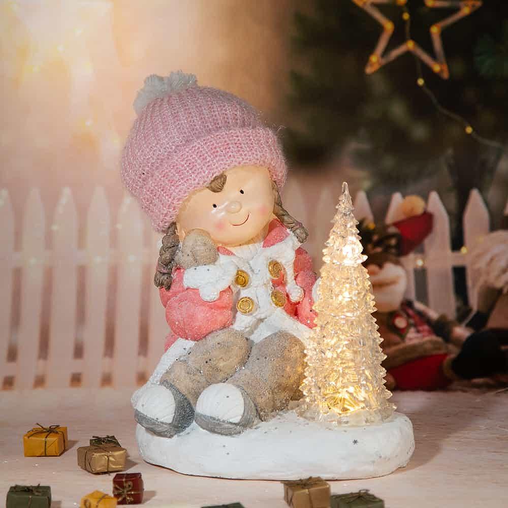 Коледна декорация - Момиче с елха