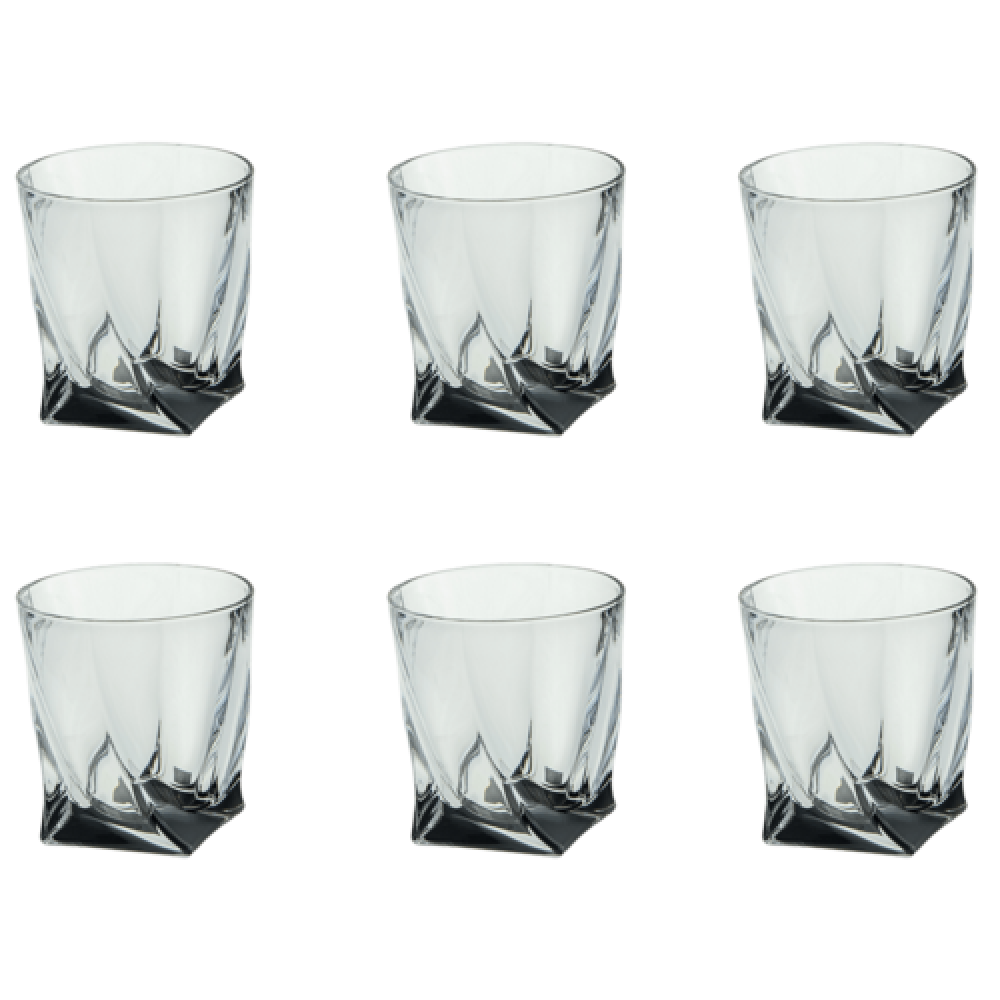 Комплект 6 чаши за уиски Бохемия - Черно Дъно (340)мл