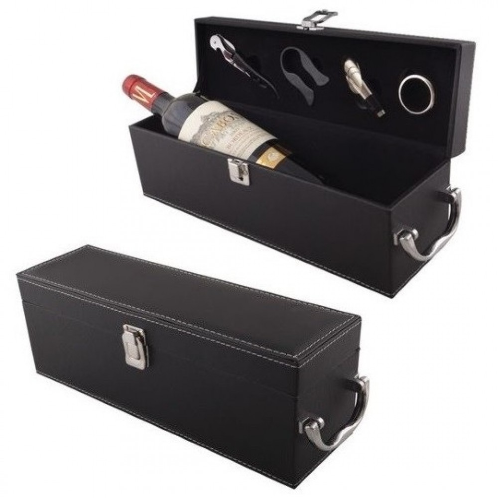 Кутия за вино с аксесоари - 4 части