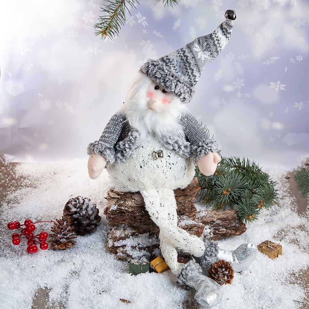  Коледна декорация - Дядо Коледа с висящи крака 63 см.