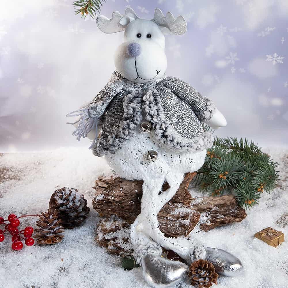  Коледна декорация - Еленче с висящи крака 55 см.